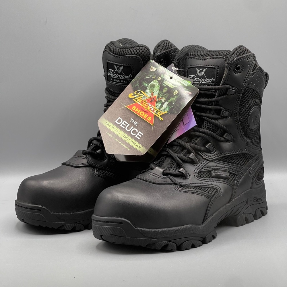 Thorogood Boots Men's 5 W Black The Duece Safety Toe Tactical Leather Waterproof